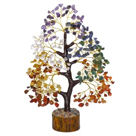 NARIBABU Seven Chakra Tree - Crystal Money Tree - Crystals and Gemstones Healing - Chakra Crystal Tree - Meditation Accessories - Home Decor - Spiritual Gifts for Women