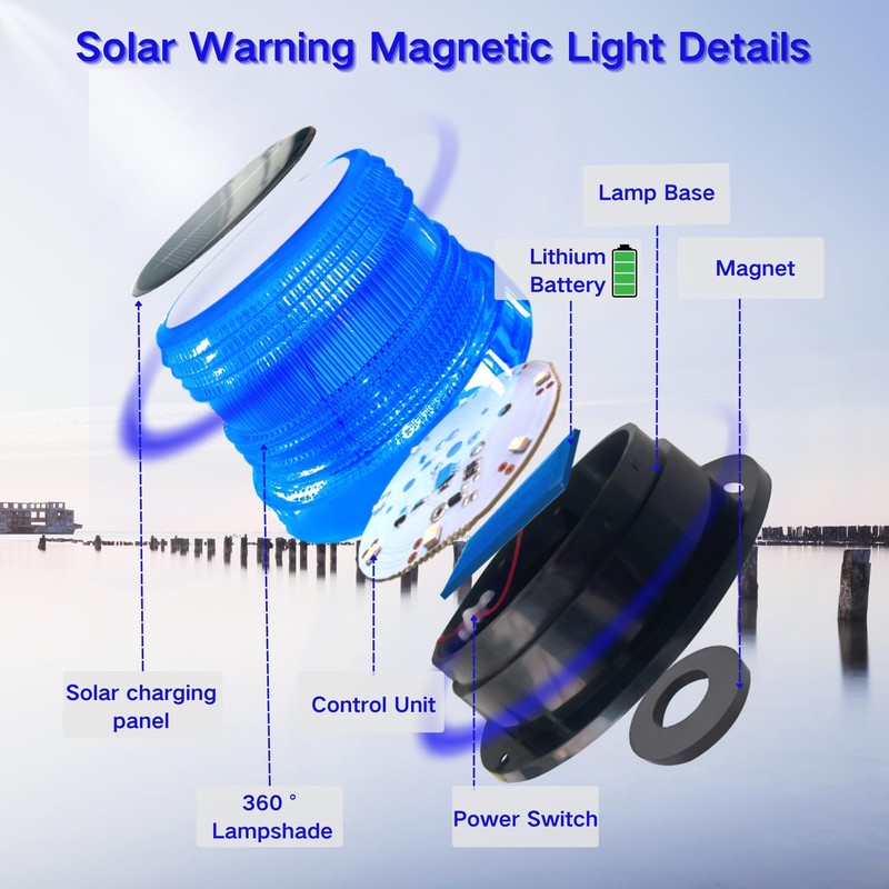 Cloud Fire Solar Strobe Light for Boat Yacht, Led Anchor