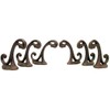 Coat Hat Hooks Cast Iron Lot Set of 6 Double