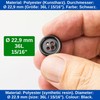 24 Pieces 4 Hole Diameter 22.9mm Black Polyester Buttons Size