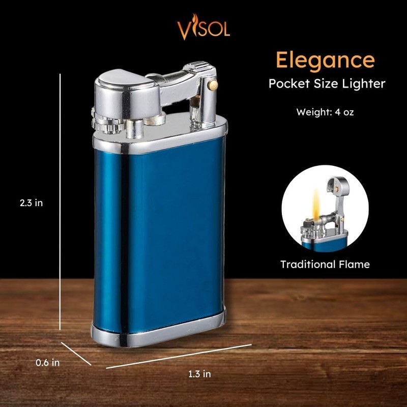 Visol Elegance Soft Flame Flint Lighter (Shipped Without Butane)