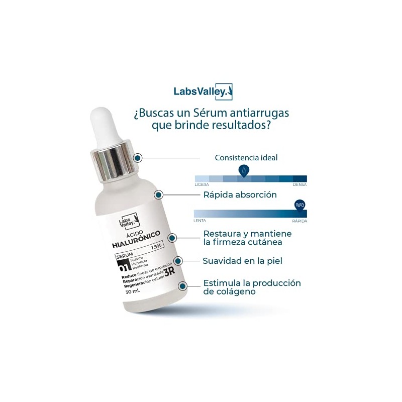 Serum Facial Anti Arrugas Acido Hialuronico Labs Valley