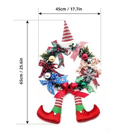 Christmas Wreath Front Door Decor Christmas Wreath with Clown Leg Decor Artificial Door Wreath Ornament