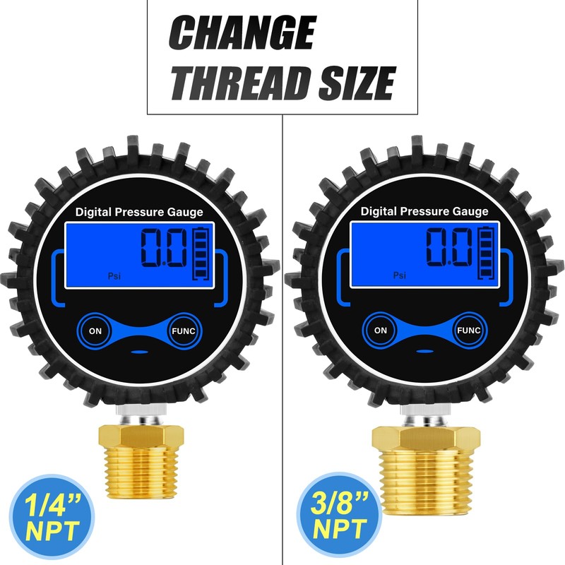 MEANLIN MEASURE 0-300PSI Digital Pressure Gauge with Rubber Cover, Lower
