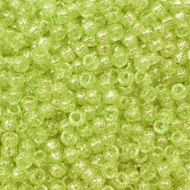 Pony Beads Yellow Glitter Sparkle Large Hole Beads Made in USA