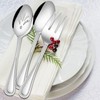 Pearled Serving Utensils Set of 6, E-far Stainless Steel 8.7