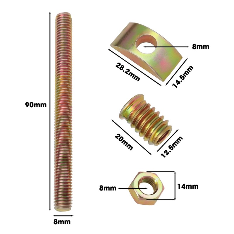 Micro Traders 8 Sets Half Moon Bed Fitting Kit 4