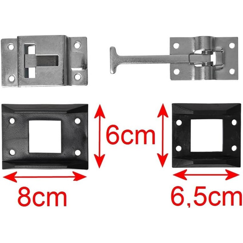 blntackle76 Set 1-4 Door Lock with Retaining Part Flap Holder