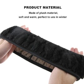 Flauschige Lenkradhülle, Riloer Plüsch Auto Schutzhülle für Lenkrad Handbremse Schaltknauf, Winter Warming Kits, Schwarz/Beige/Grau/Rosa