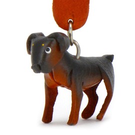 MONKIMAU Children's Keyring Rottweiler Dog Figurine Leather