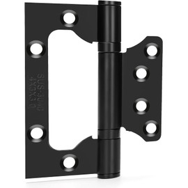 goldenwarm 6 Pack Non Mortise Hinges for Interior Doors 4 inch x 3 inch Heavy-Duty Black Gate Hinges 3mm Thickness - Stainless Steel Door Hardware with Matte Black Coating
