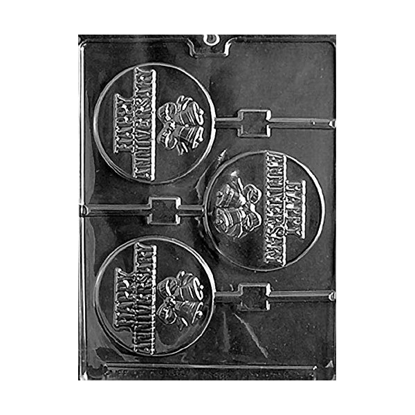 Grandmama's Goodies W050 Happy Anniversary Lollipop Chocolate Candy Soap Mold
