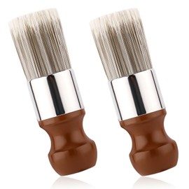 Tinoaly 2pcs Salve Brush for Furniture, Leather Salve & Brush Set Soft Nylon Bristles Wood Handle for Leather Furniture Car Seats Jackets Shoes