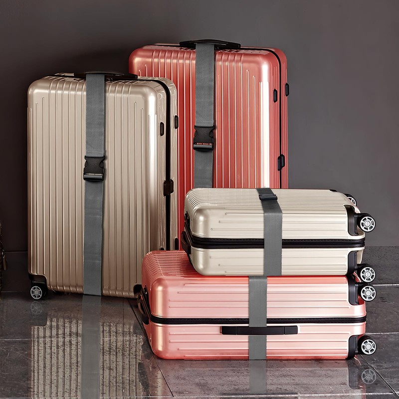 Tatxmalv Pack of 2 Suitcase Straps, Adjustable Non-Slip Suitcase Straps,