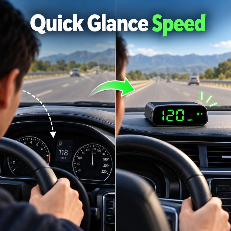 Solar GPS Head-Up Display Car Speedometer with GPS + BeiDou