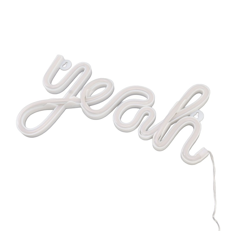 LED Neon Sign Yeah Shape Wall Decor Neon Night Light