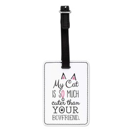 Gift Base Mein Katze Ist so Much "Schneider als Your Boyfriend Optical Luggage with Black Strap