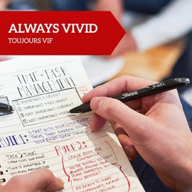 Sharpie S-Gel Pen - Medium Tip (0.7mm) - Black, Red and Blue Ink - Pack of 3 + Elegant Notebook