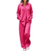 Ekouaer Womens 2 Piece Silk Satin Pajama Set Long Sleeve