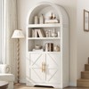 Jocoevol Kitchen Pantry Cabinet, Arched Bookshelf Bookcase China Pantry Storage
