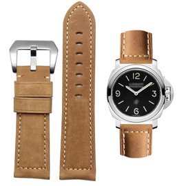AIYIRUO Watch strap, vintage leather replacement strap, strap for watches, genuine leather replacement strap, 20 mm, 22 mm, 24 mm, 26 mm for Panerai