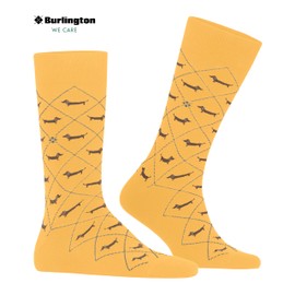 Burlington Men's Dachshund M So Cotton Patterned 1 Pair Socks, Yellow Sun 1312 6.5-11