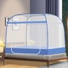 Dense Square One-Touch Bed Mosquito Net (180x200cm) Blue