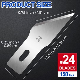 DIYSELF 150 PCS Hobby Knife Replacement Blades, #24 Sharp Exacto Knife Blades, Hobby Knife Blade Refills with Storage Case, High Carbon Steel Exacto Blades for Craft, Scrapbooking, Stencil (#24）