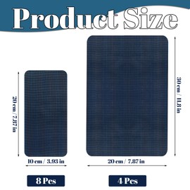 12 Pcs Pool Patch Repair Kit, Pool Safety Cover Patch Kit Self Adhesive, Swimming Pool Cover Repair Kit, Tear Resistant Patch for Inground Safety Pool Cover, 12 x 8 inch, 4 X 8 inch (Blue)
