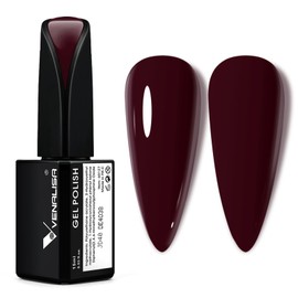 V VENALISA- VENALISA 15 ml Esmalte de uñas en gel rojo oscuro, Esmalte de uñas en gel rojo cereza intenso Color Soak Off UV LED