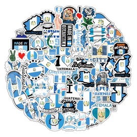 61Pcs Guatemala Stickers Pack, Aesthetic Graphic Vinyl Waterproof Sticker Decals for Water Bottle,Laptop,Phone,Skateboard,Scrapbooking,Bumper Choice for Kids Teens Adults Fans for Party Supply