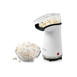 Nostalgia 16 Cup Hot Air Popcorn Maker | Makes Hot, Healthy Popcorn, No Oil Needed | Measuring Cap for Kernels Included | Stainless Steel |White