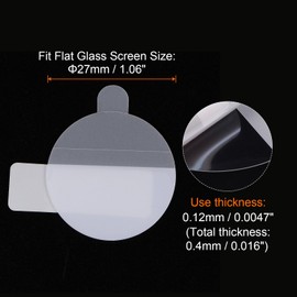 HARFINGTON 2pcs Watch Glass Screen Protectors 27mm HD High Definition Anti-Scratch Waterproof Ultra-Thin TPU Universal Smartwatch Screen Protective Film with Cloth Sticker Scraping Card