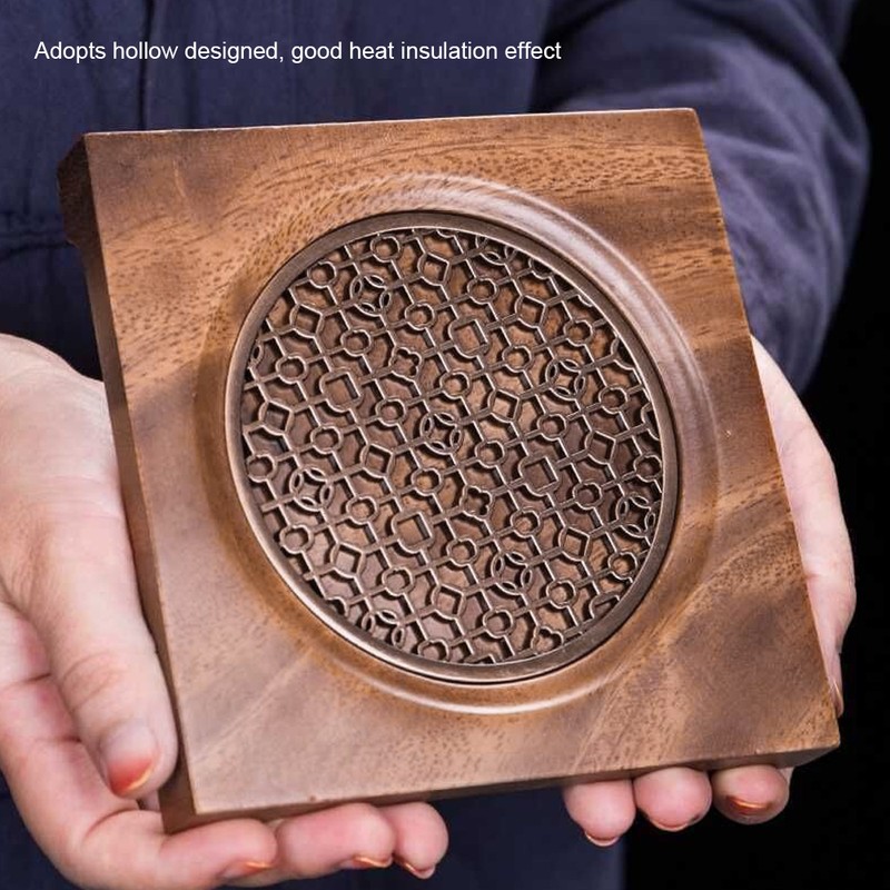 Household Innovative Walnut Square Teapot Mat Heat Insulation Coaster Tea