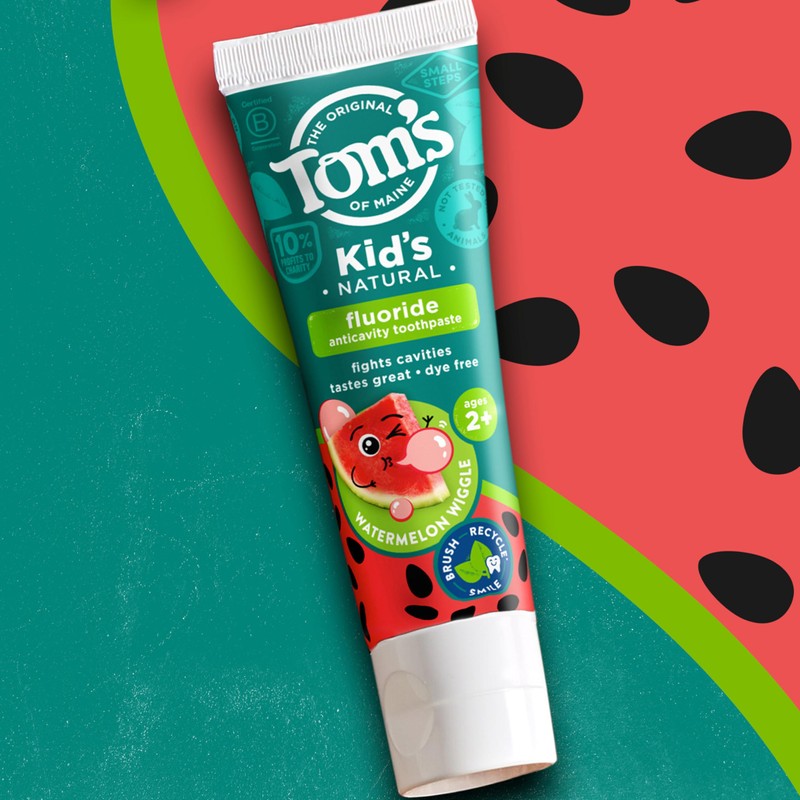 Tom’s of Maine Watermelon Wiggle Kids Toothpaste with Fluoride, Kids