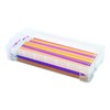 1InTheoffice Pencil Box, Stackable Translucent Clear 8.25 x 1.5 x