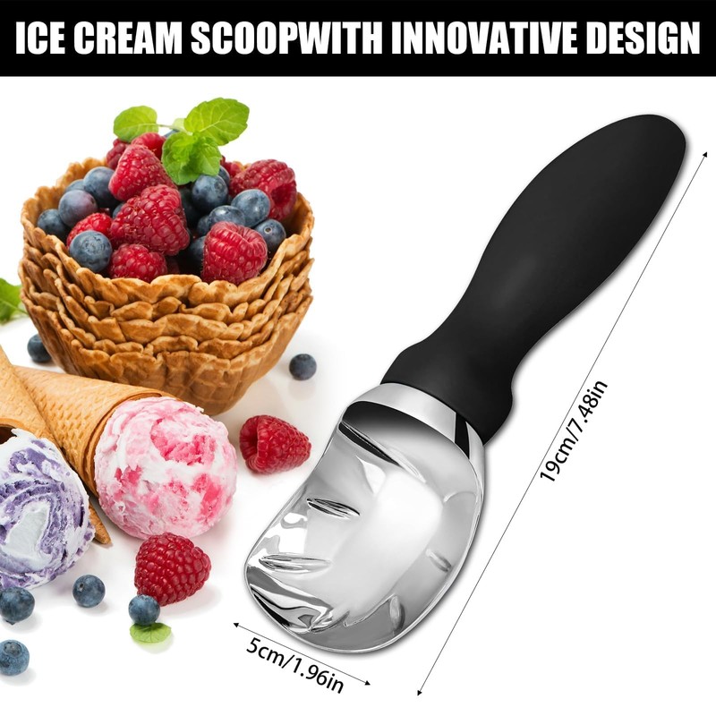 WEXFFU Ice Cream Scoop Stainless Steel Ice Cream Spoon Scoop