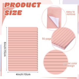 Thenshop 20 Pack Lined Sticky Notes 4x6 inches Post 1000 Sheets (50/pad) Cute Sticky Note Pads with Lines Aesthetic Sticking Memo Pads for Office Home School Desk Accessories, 10 Colors