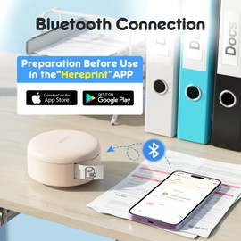 iDPRT Label Maker, Bluetooth Label Maker Machine with Tape, Mini Thermal Printer for 12-15mm Tape, Compatible with Android/iOS, Multi-templates for Home/Organization/Office Labeling, Beige