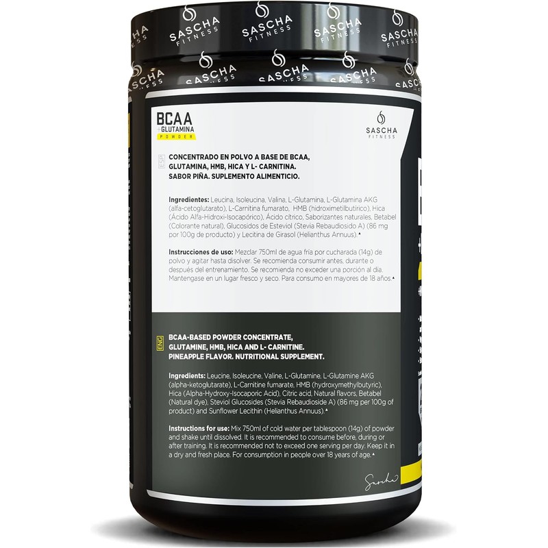BCAA vegano con sabor piña – 350 g – 4:1:1