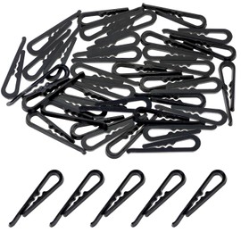 Mini Skater 1.96 Inch/50mm U Shape Plastic Alligator Clips (120, Black)