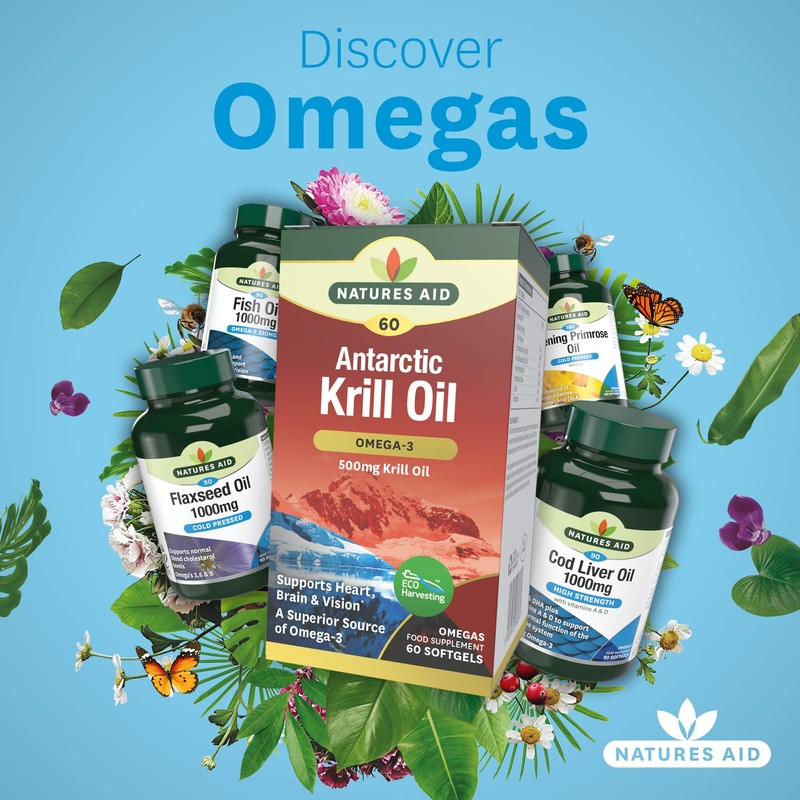 Natures Aid 500mg Krill Oil Capsules - Pack of 60