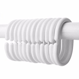 Wideskall® 12 Pieces Plastic Shower Curtain Hook Rings, White