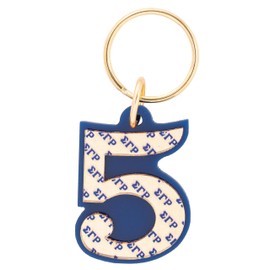 Desert Cactus Sigma Gamma Rho Keychain Line Number # Cross Over Initiation Acrylic Mirrored Decorative SGR Divine 9 (#5 Line Number Keychain)