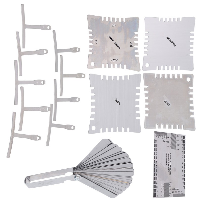Guitar Measuring Set String Distance Height Radian Ruler Stainless Steel