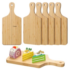 Lounsweer 6 Pcs Thicken Cutting Board Bulk Wood Chopping Board Serving Board Charcuterie Boards for Laser Engraving Mother' Day Wedding Housewarming Gift(Bamboo,11 x 5 Inches)