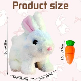 YOUYIKE Interactive Rabbit Toy, Rabbit Cuddly Toy, Small, Easter Gifts Children, Interactive Plush Toy with Walking, Can Walk and Talk, Easter Birthday Gift