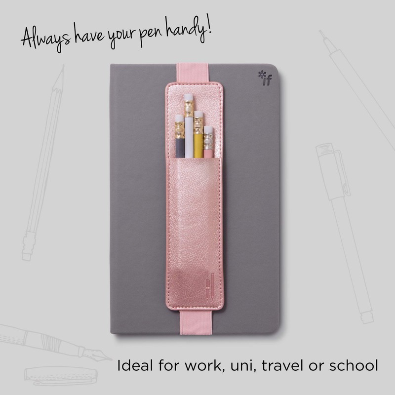 IF Bookaroo Notebook, Pen Pouch & Pen Set, Gold. Hard
