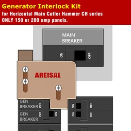 Natupal Generator Interlock Kit Compatible with Horizontal Main Cutler Hammer CH series ONLY 150 or 200 amp panels, TAN Breaker ONLY. 1 1/2 spacing between main and branch breaker
