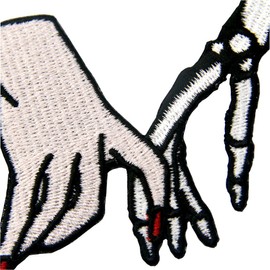 Hand With Skeleton Cheating Love Applique Embroidered Badge Iron On Sew On Patch